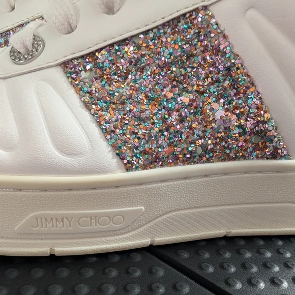Jimmy Choo White Sneakers with Glitter Detail - Picture 8 of 10